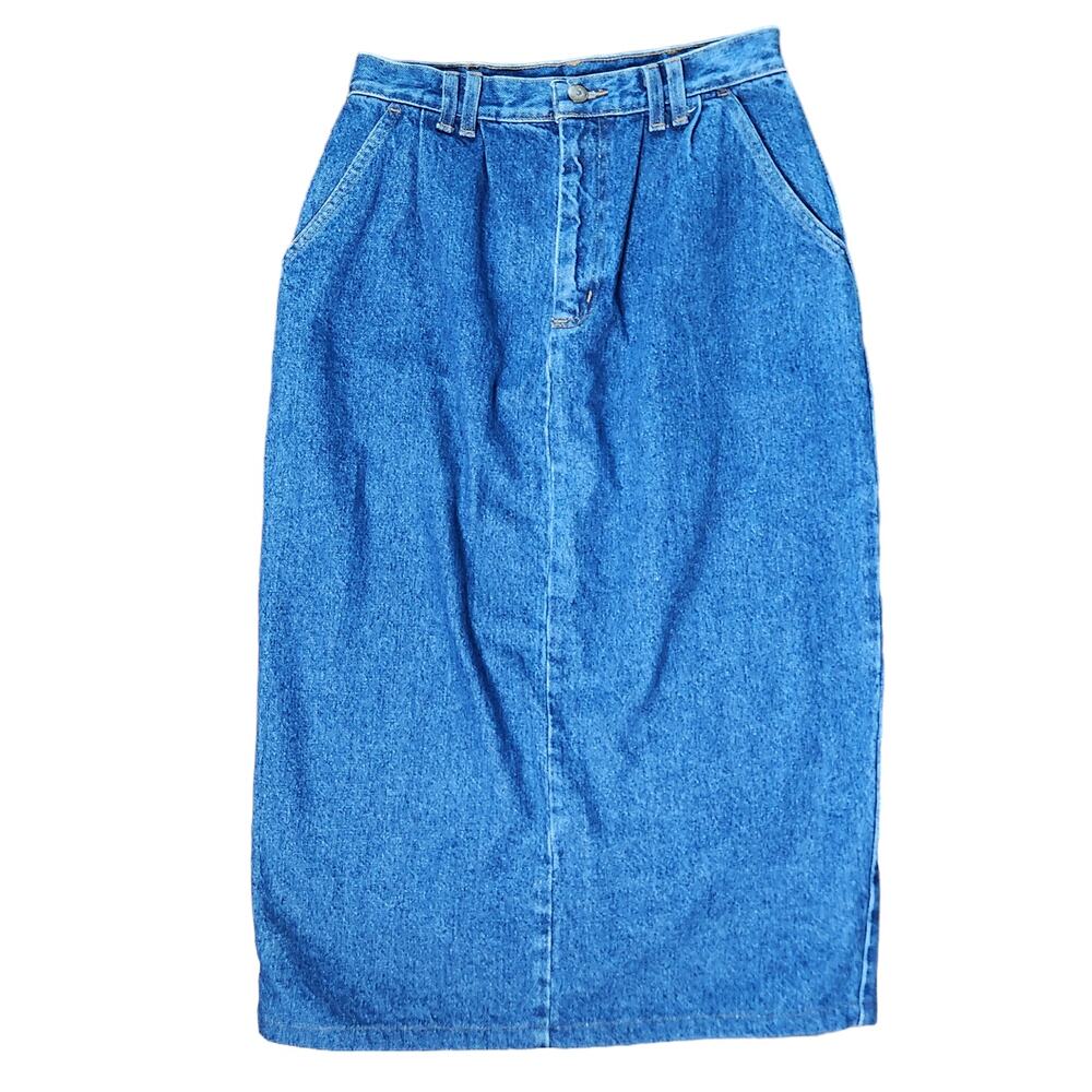VINTAGE Vivaldi Jeanswear denim skirt straight cut size 8